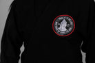 4in Patch with praying hands design and "PRAISE BE TO THE LORD WHO TRAINS MY HANDS FOR WAR" text on a black gi