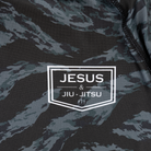 Closeup of JJJ logo on Ladies rashguard